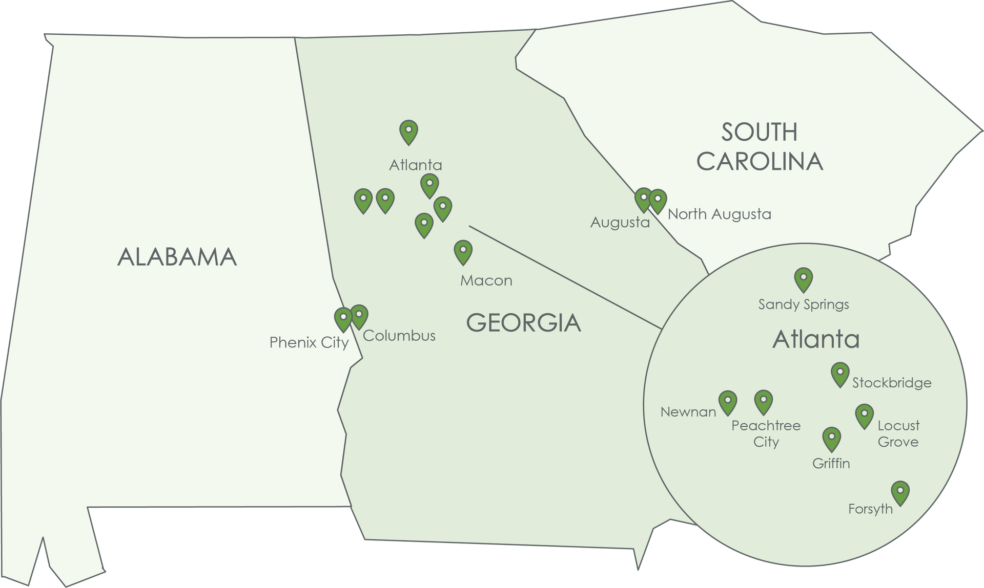 a map of WWE law office locations