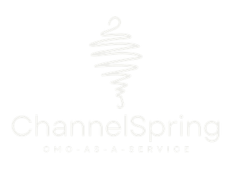 Caliber Solutions ChannelSpring logo: white, stylized spring shape above company name,