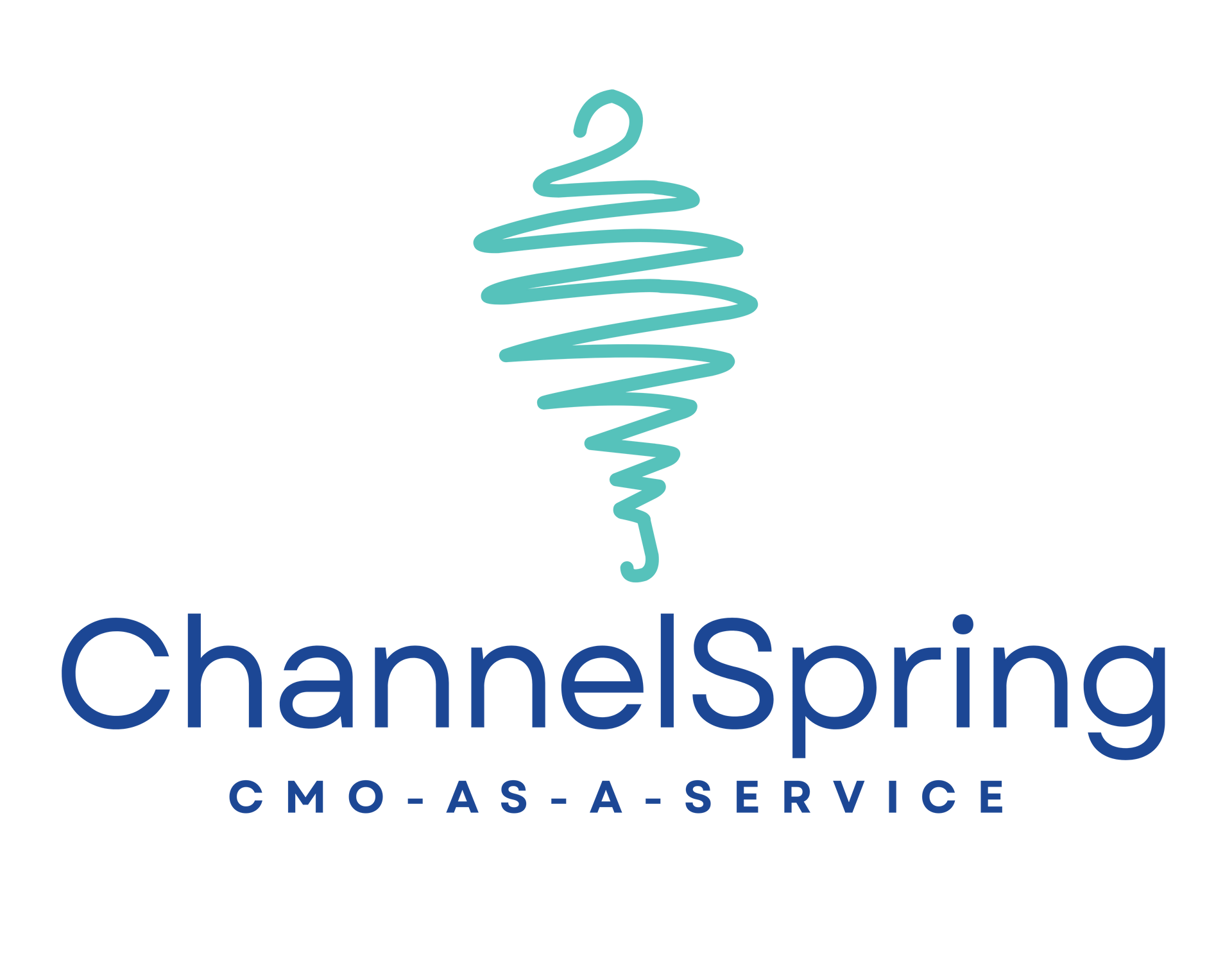 Caliber Solutions Logo for ChannelSpring: teal spiral above dark blue text