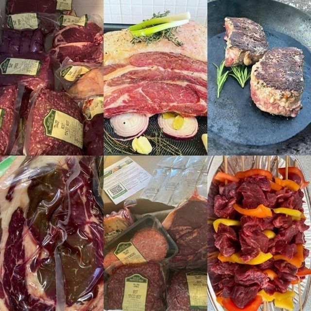 Grass fed Aberdeen Angus x Hereford beef boxes including steaks, mince and joint, regenerately farmed at Mallard Grange Farm