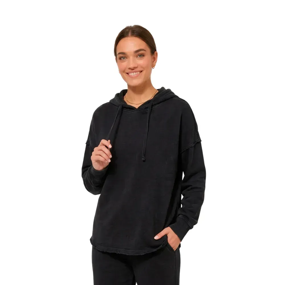 BUZO FEMME URBANO MUJER NEROLIA CON CAPUCHA NEGRO