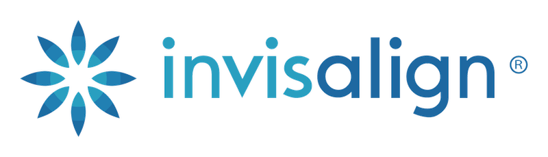 Invisalign logo: Blue and white flower icon to the left of the word 
