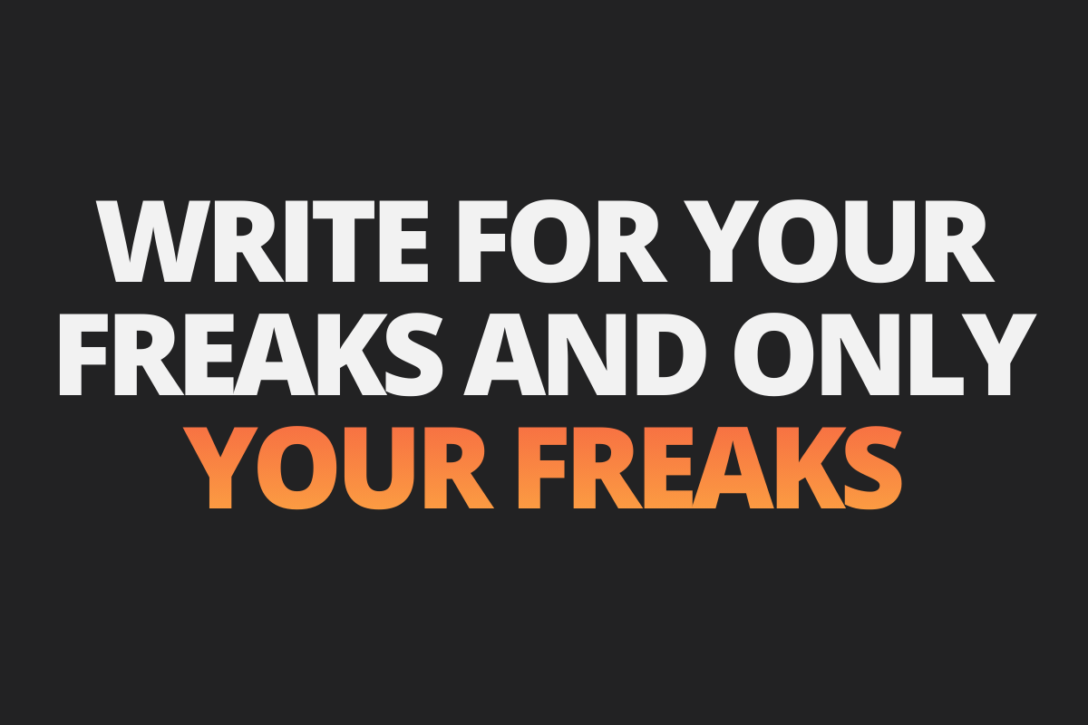 A black background with white an orange text that reads