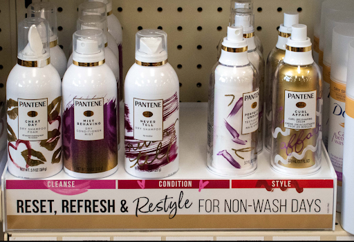 Custom retail display for hair spray