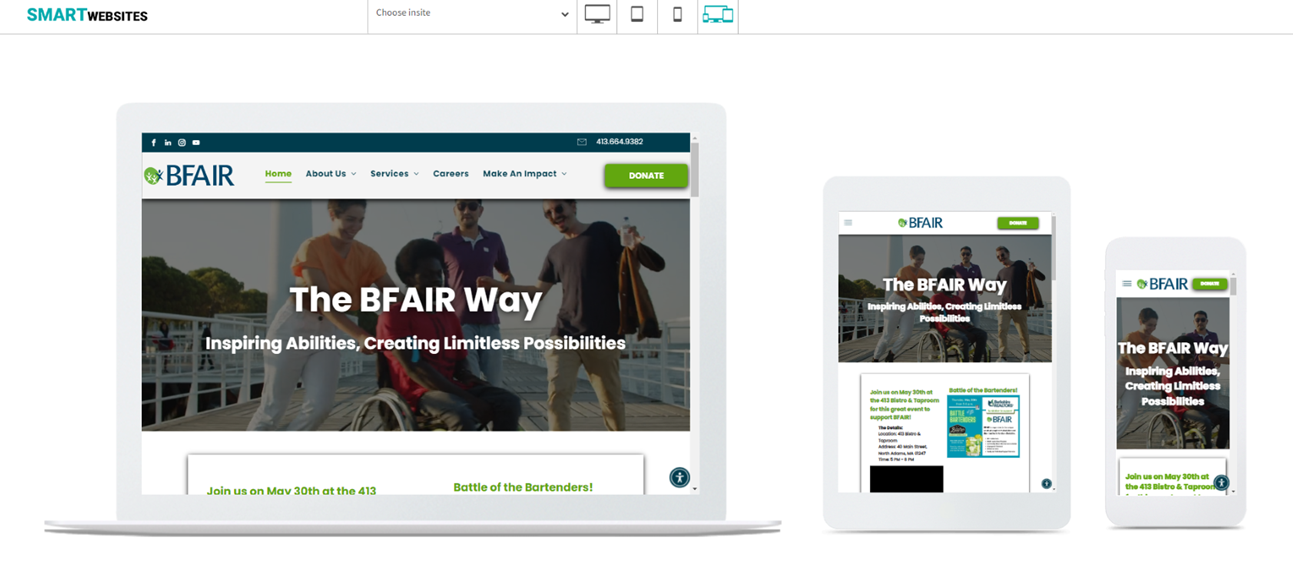 Give Back Smart Websites for nonprofits - BFAIR