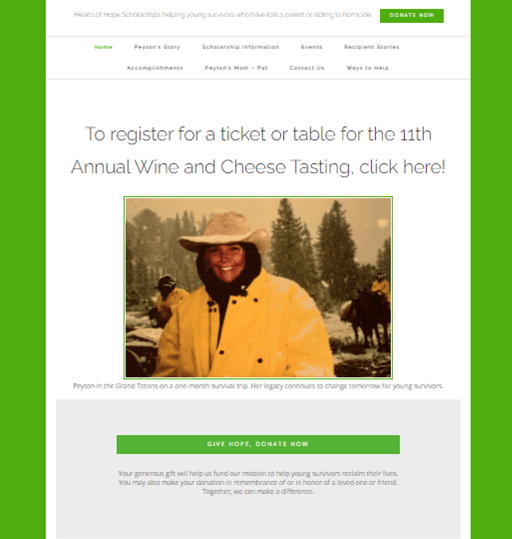 Old nonprofit website being enhanced
