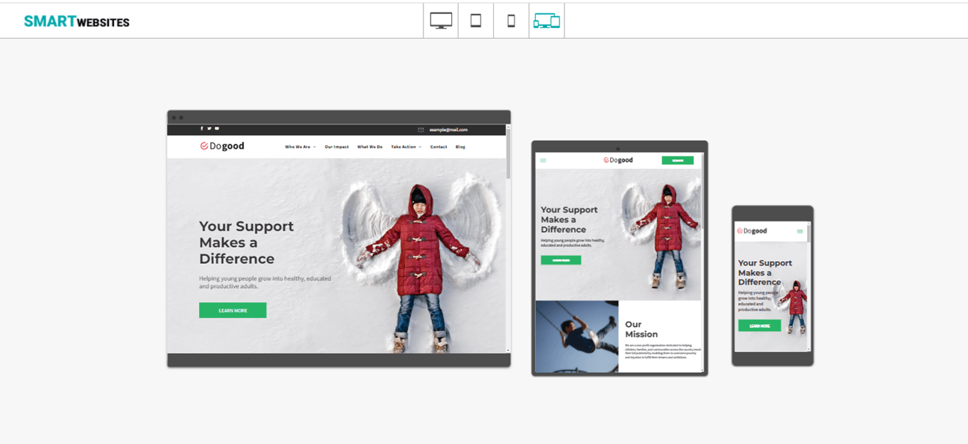 Give Back Smart Websites - Nonprofit website example