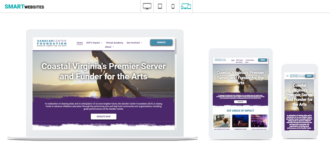 Give Back Smart Websites for nonprofits - Sandler Center Foundation