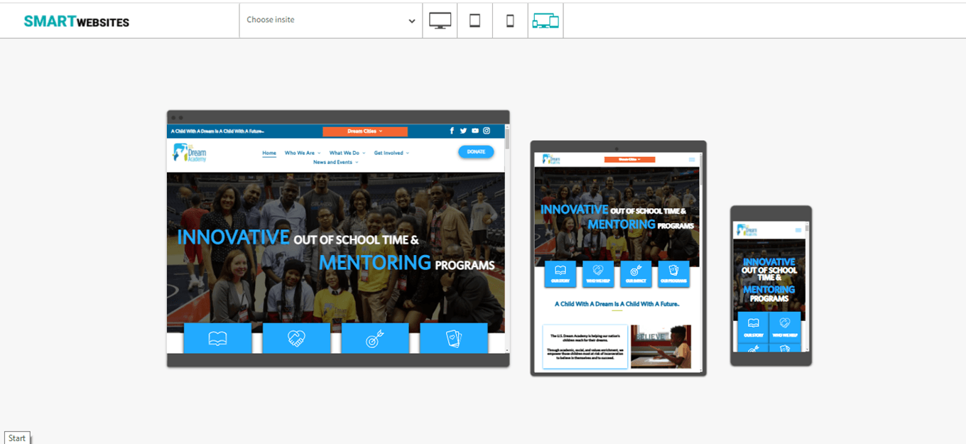 Give Back Smart Websites for nonprofits - U.S. Dream Academy