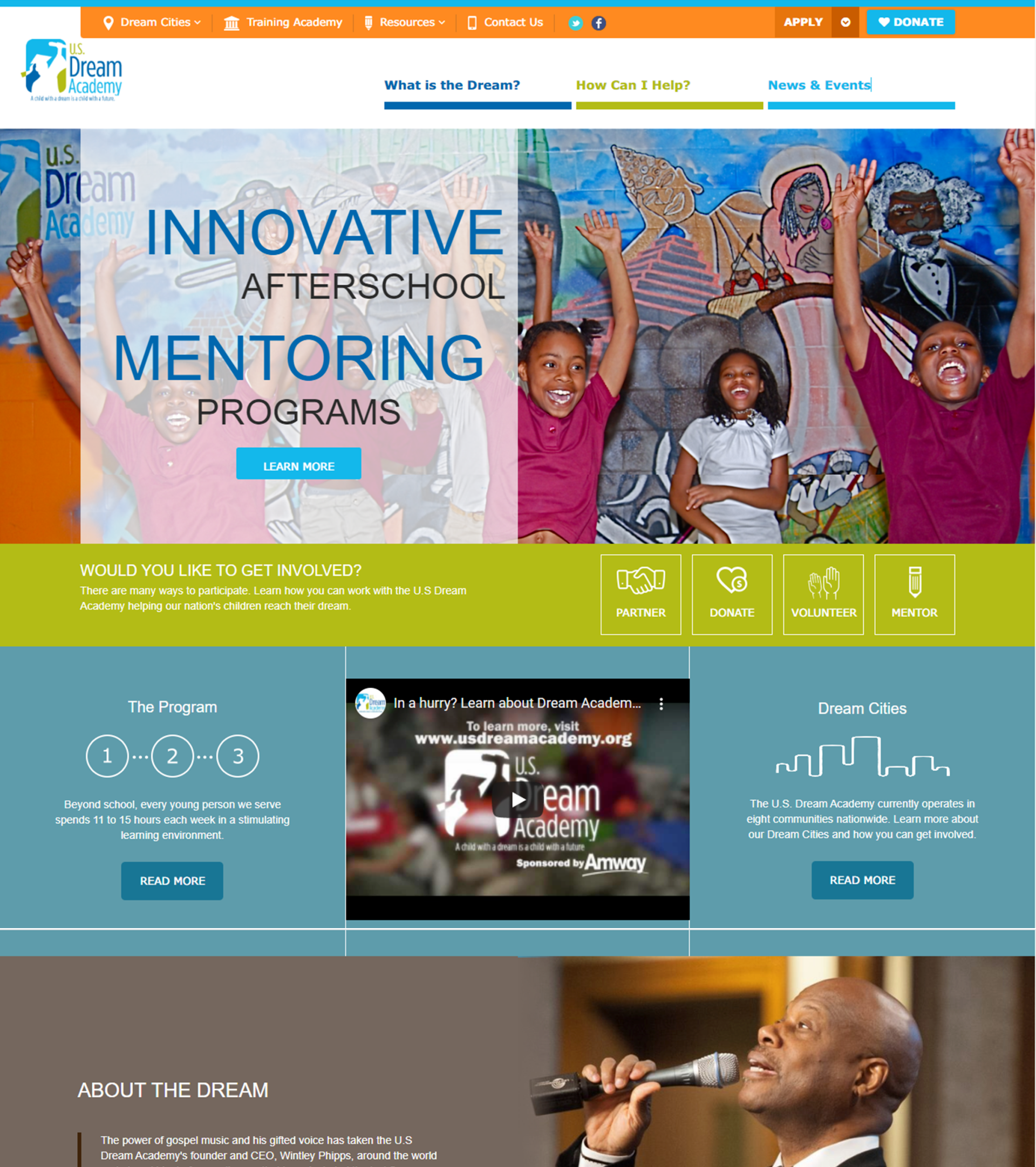 Old nonprofit website before being updated and enhanced