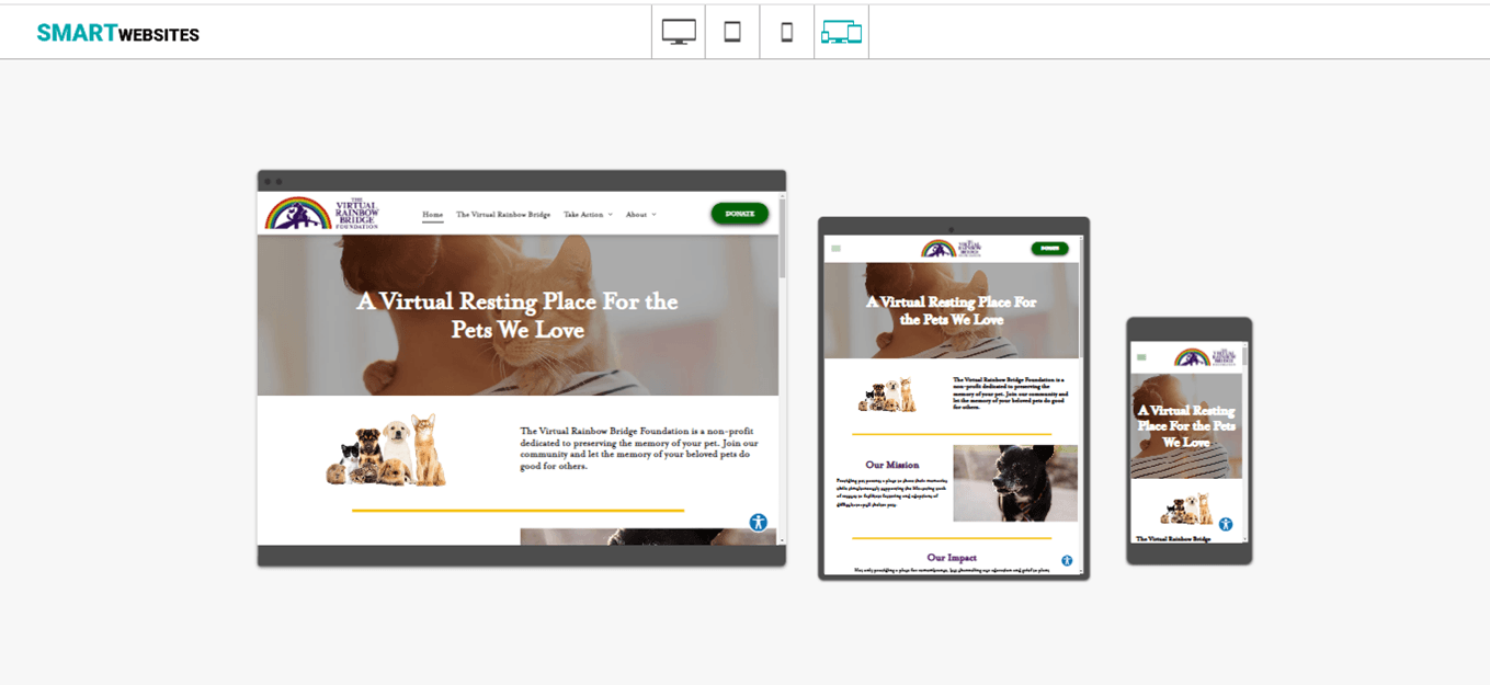Give Back Smart Websites for nonprofits - The Virtual Rainbow Bridge Foundation