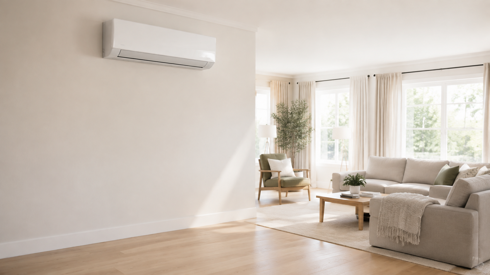 Close-up of a digital smart thermostat displaying heat pump operating modes.