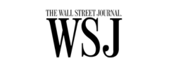 A black and white logo for the wall street journal