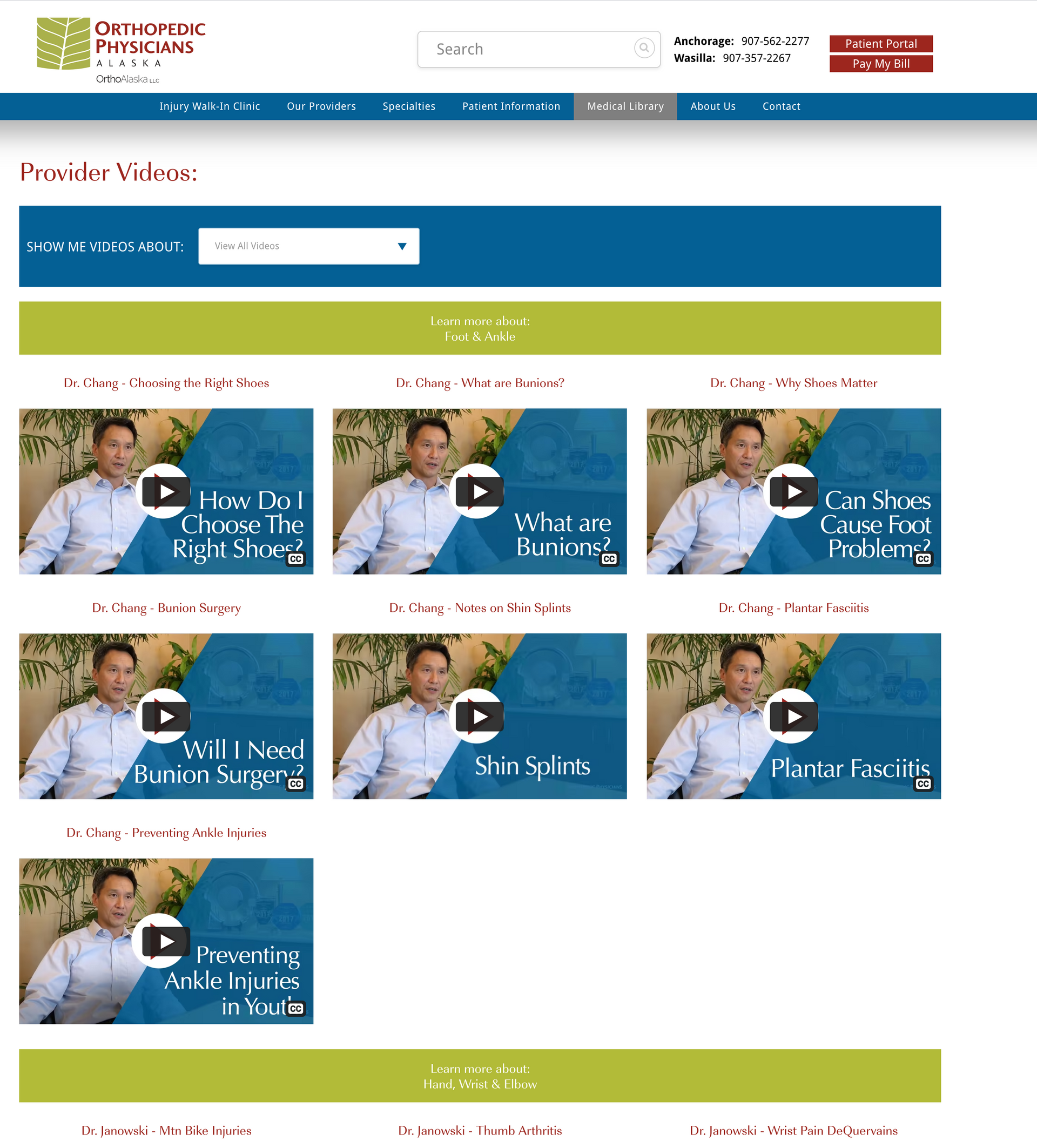 Sample webpage showing brand consistency and video production services. 