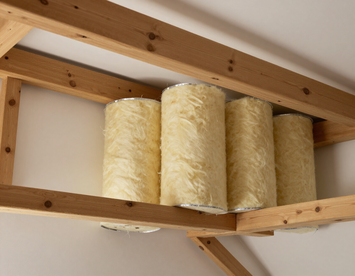 Insulation rolls between loft joists