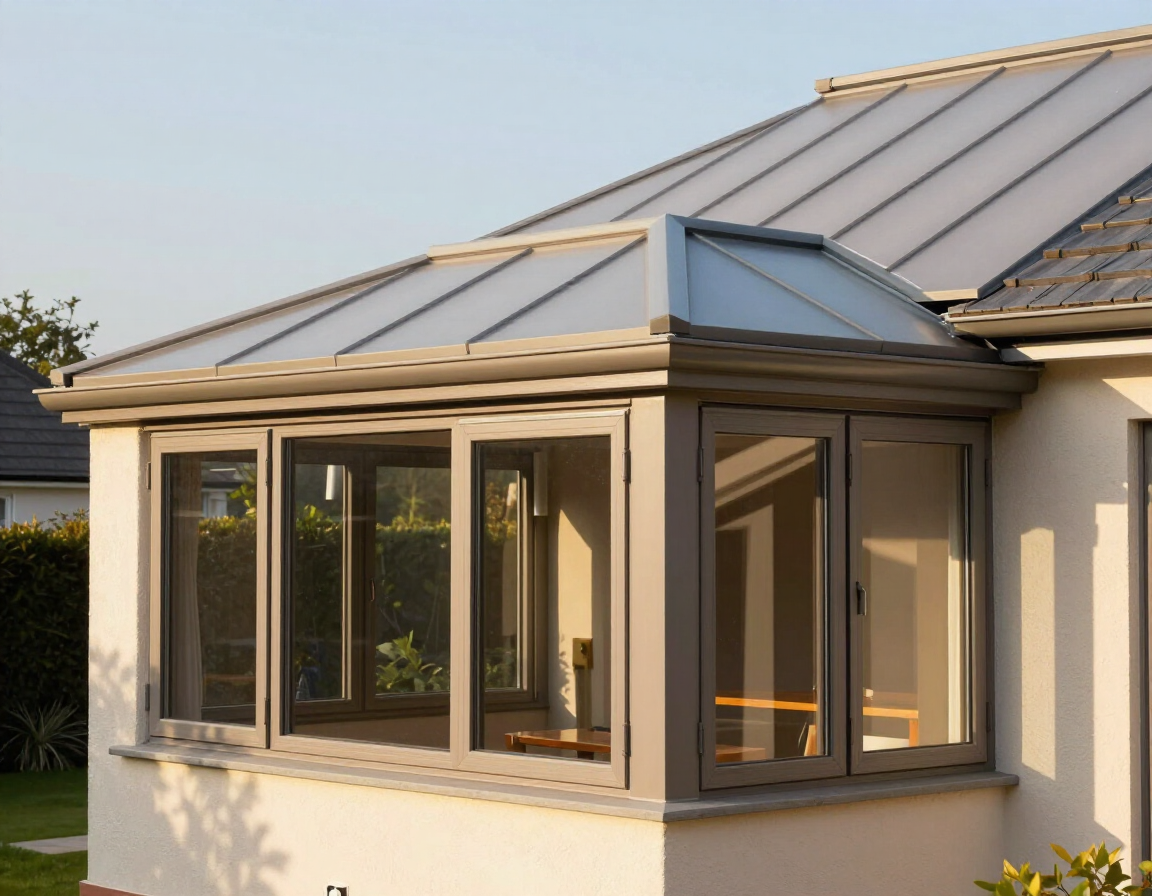 Conservatory with insulated solid panel roof