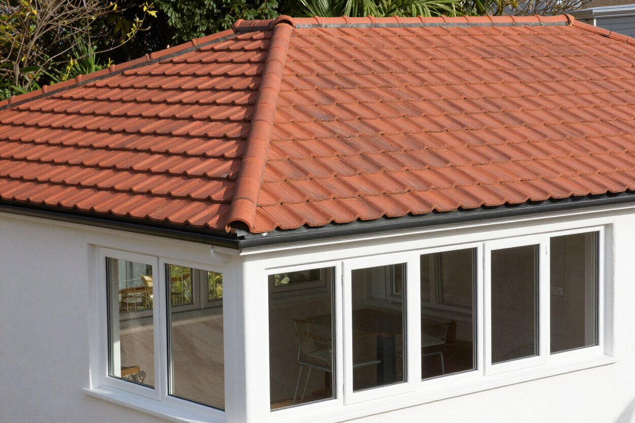 Tiled conservatory roof matching the house