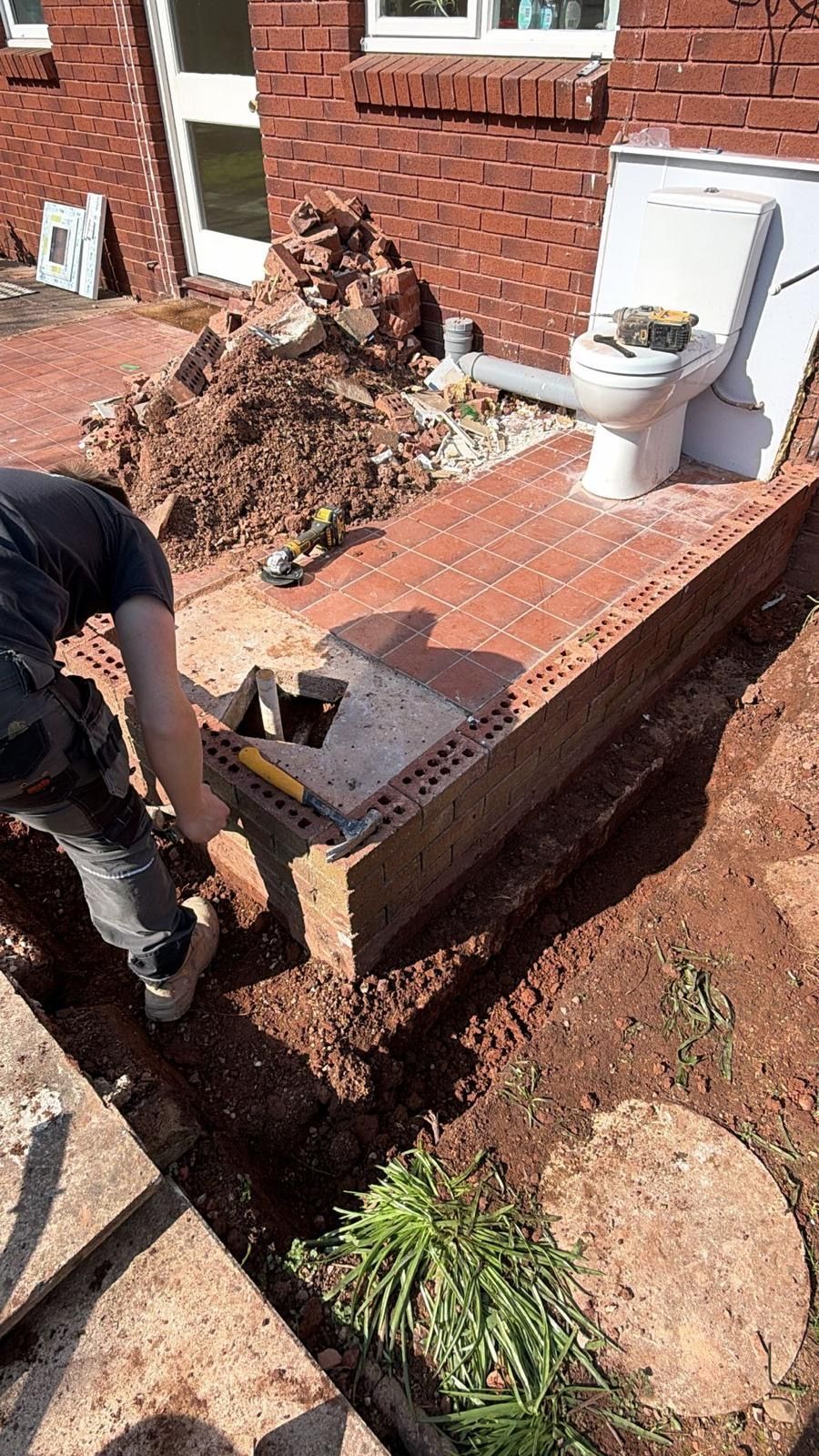 Block and brickwork matching the existing home