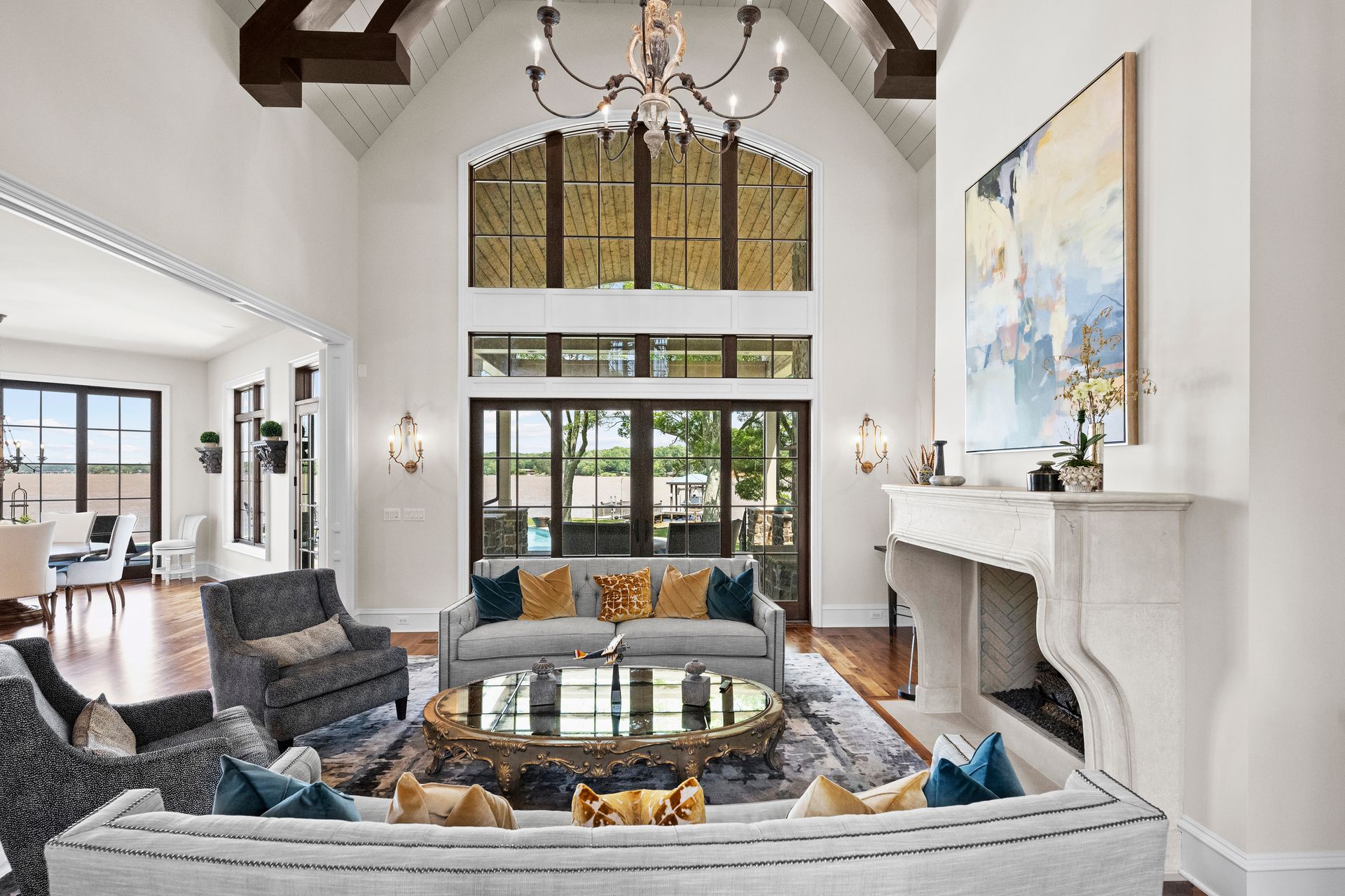 a living room filled with furniture and a fireplace | Charlotte, NC | Harland Building Group 