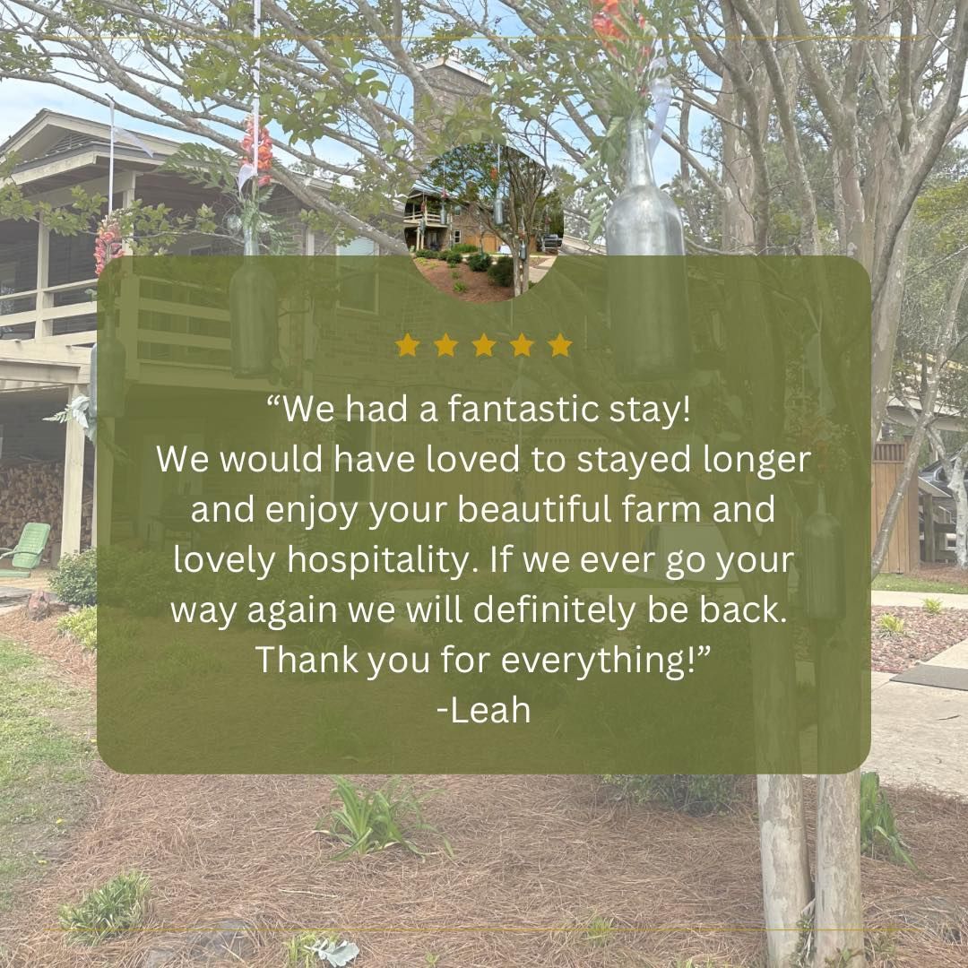 We had a fantastic stay ! we would have loved to stay longer and enjoy your beautiful farm and lovely hospitality.
