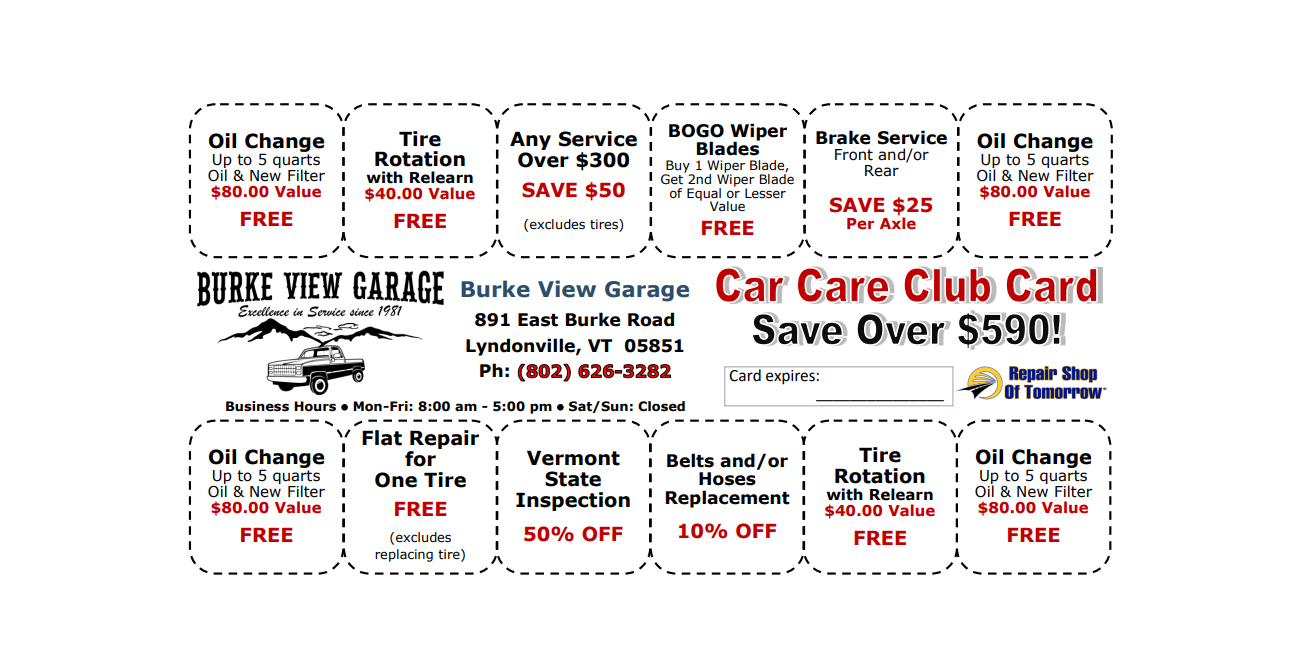 Specials | Burke View Garage