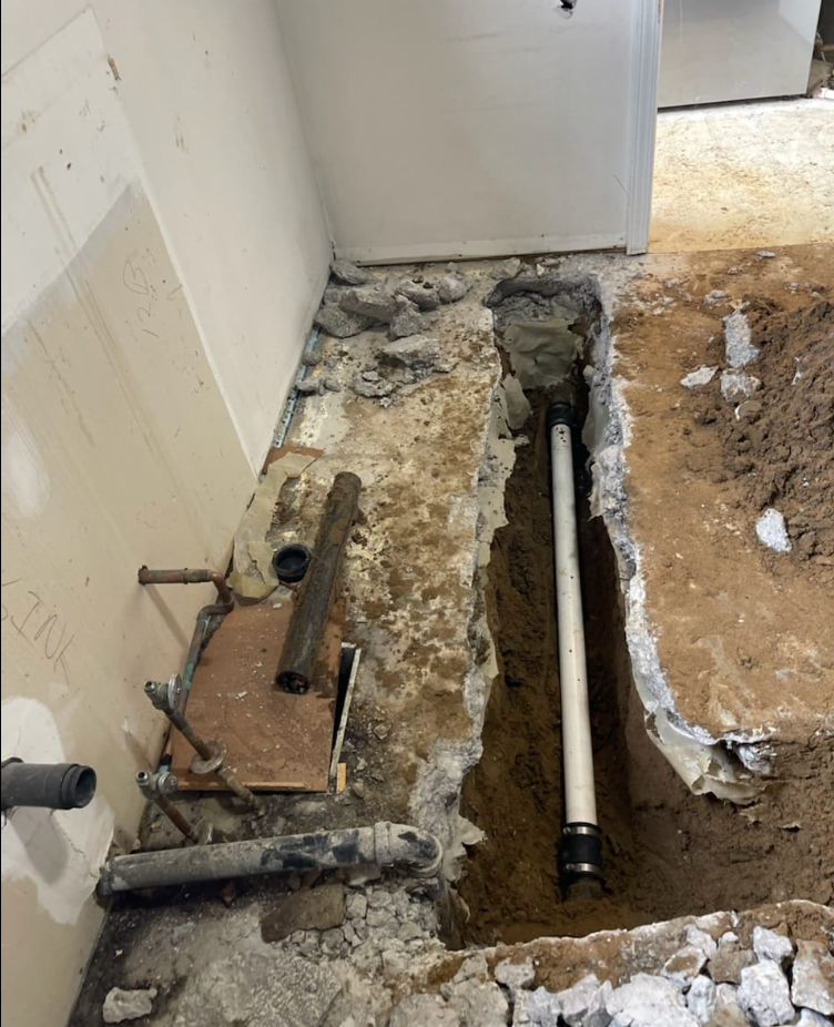 Newley installed sewer line
