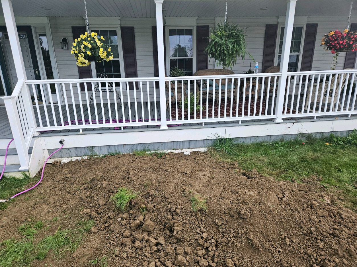 Finished front yard after sewer line installation