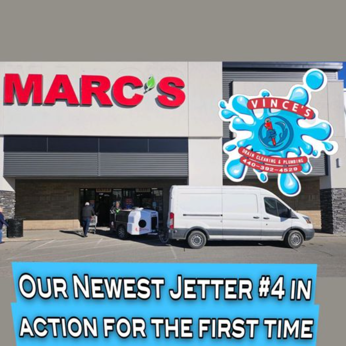 Sewer jetting at Marc's Grocery store.