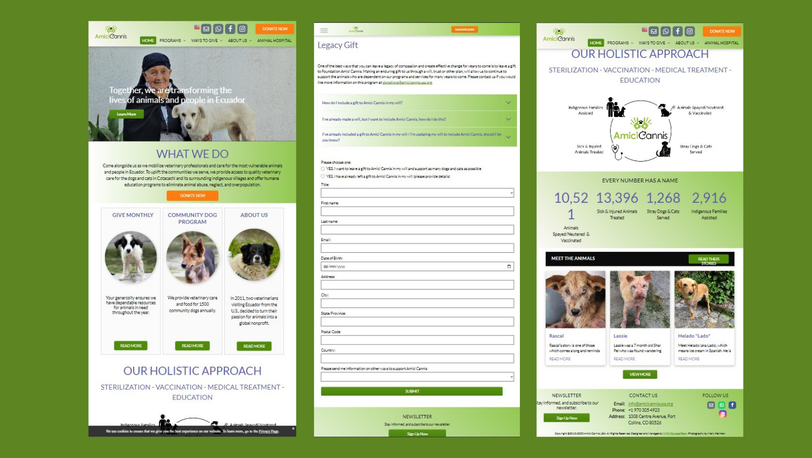 A web page with a man and a dog on it