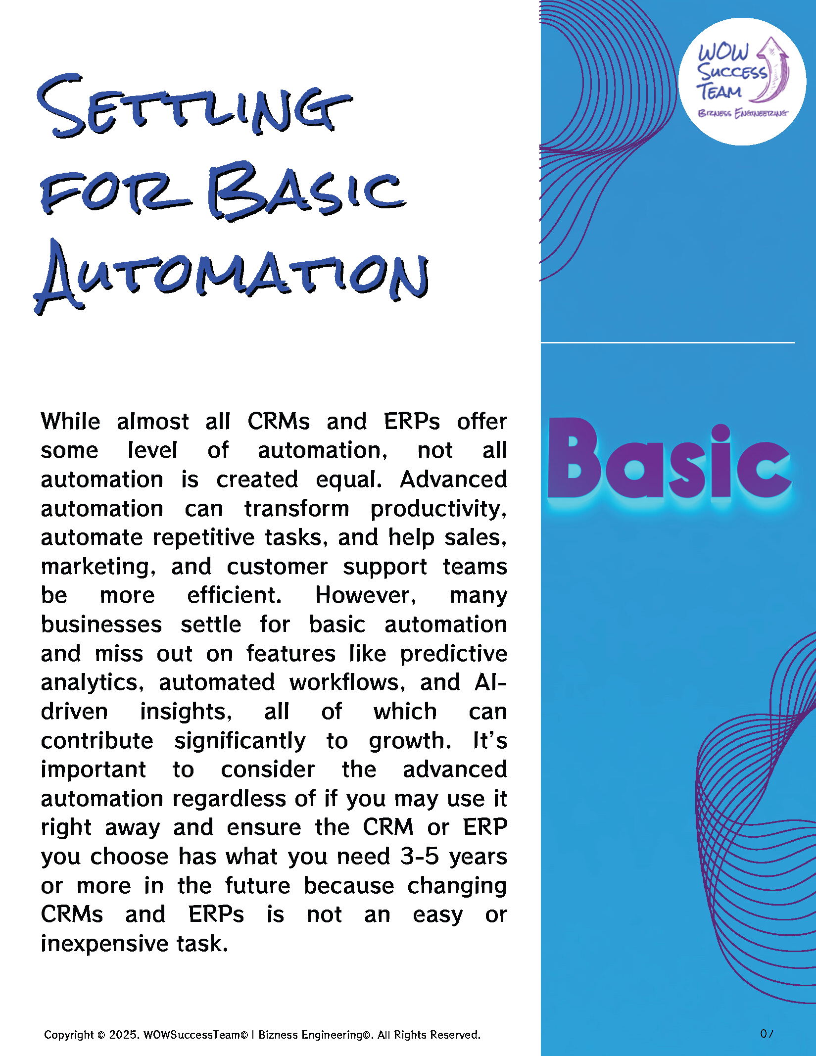 A book titled setting for basic automation