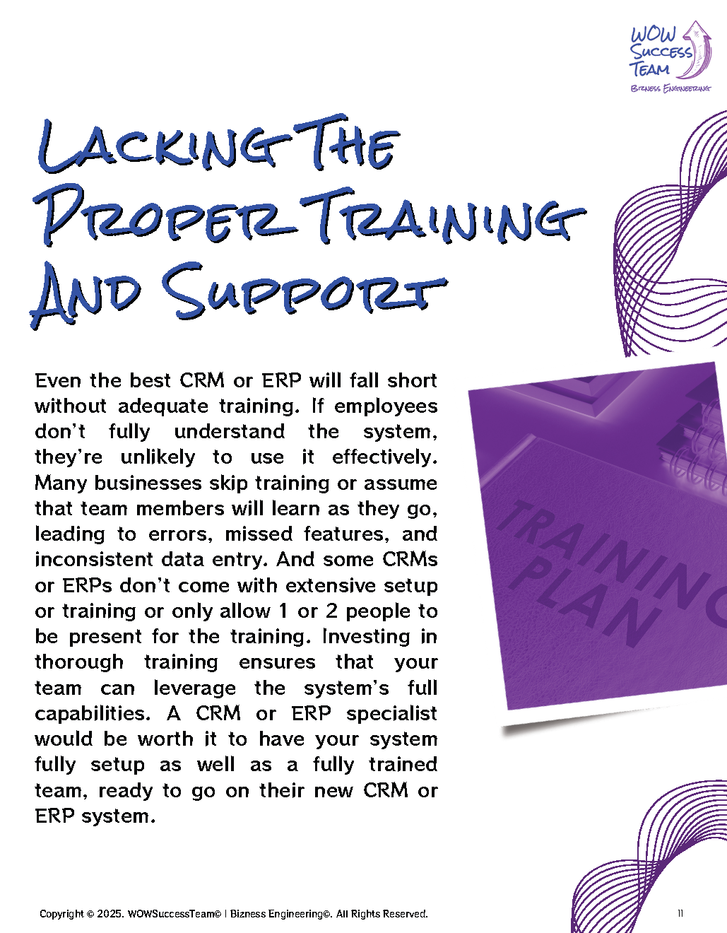 A book titled lacking the proper training and support