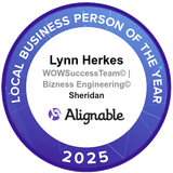 A local business person of the year award for lynn herkes