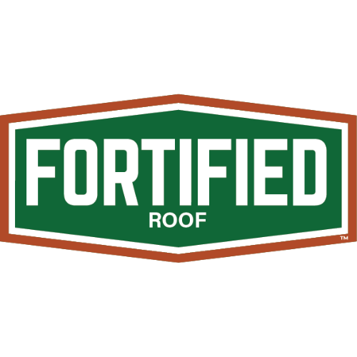 Fortified Roof logo in green, white, and brown shield-shaped design