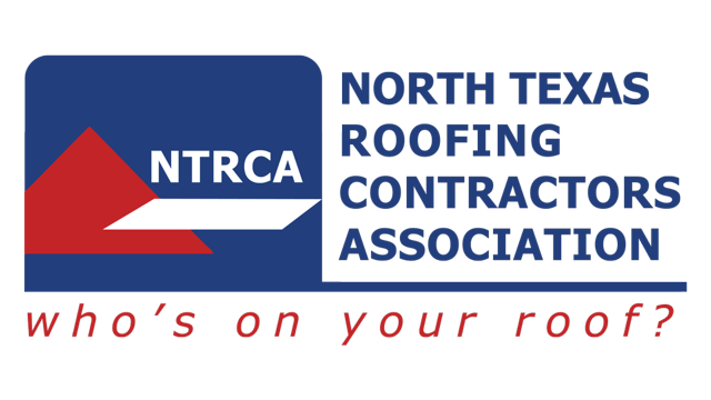 North Texas Roofing Contractors Association logo with red roof graphic and slogan “who’s on your roof?”