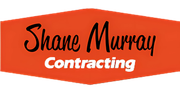 The logo for shane murray contracting is orange and black.