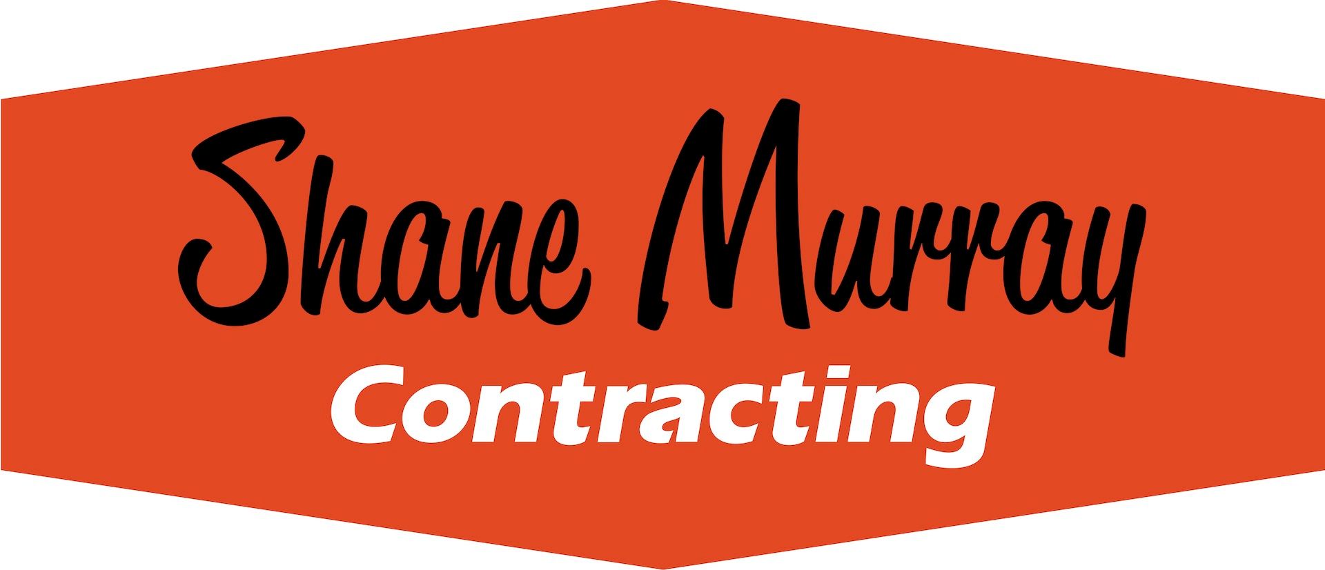 The logo for shane murray contracting is orange and black.
