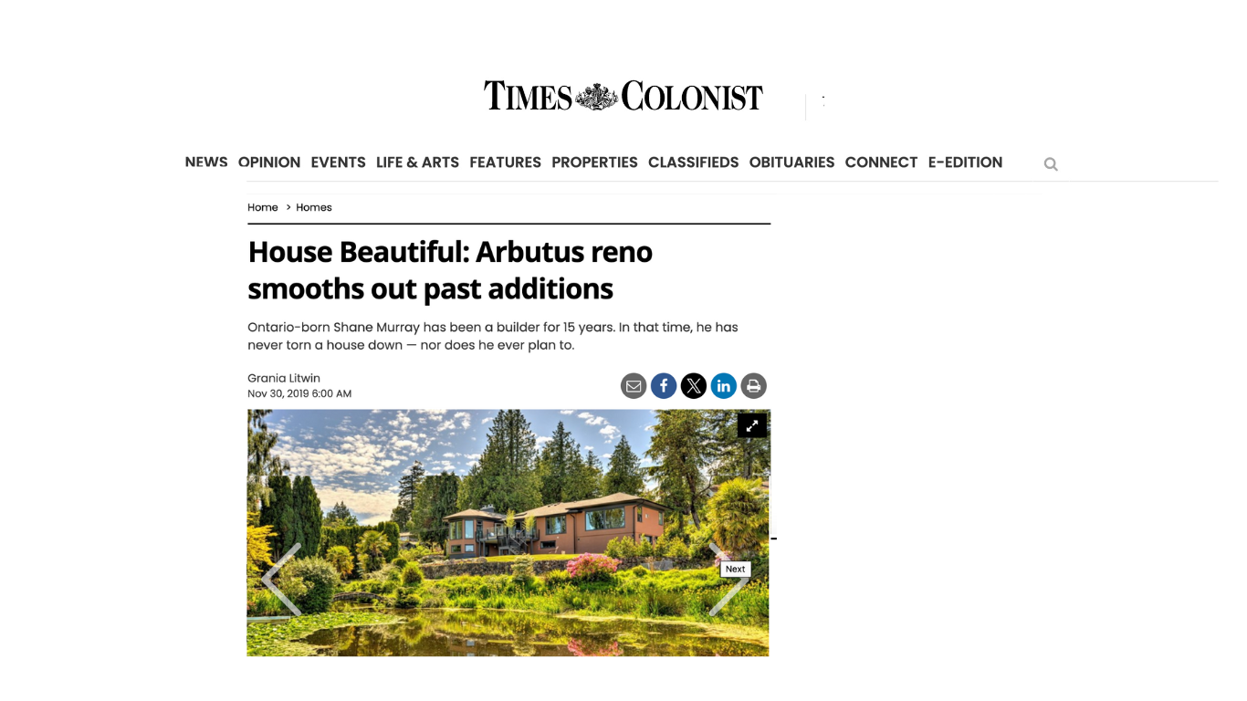 A newspaper article about a house that is for sale.