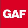The GAF logo featuring the white letters 