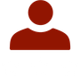 Red silhouette of a person, head and shoulders, on a white background.