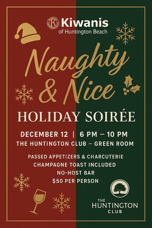 Kiwanis of HB Holiday Party A holiday party invitation for a night of laughter.