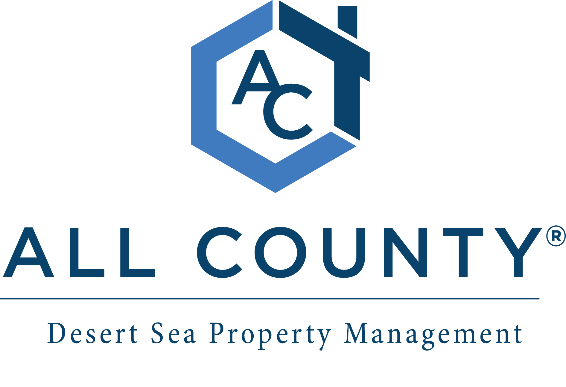 The logo for all county desert sea property management