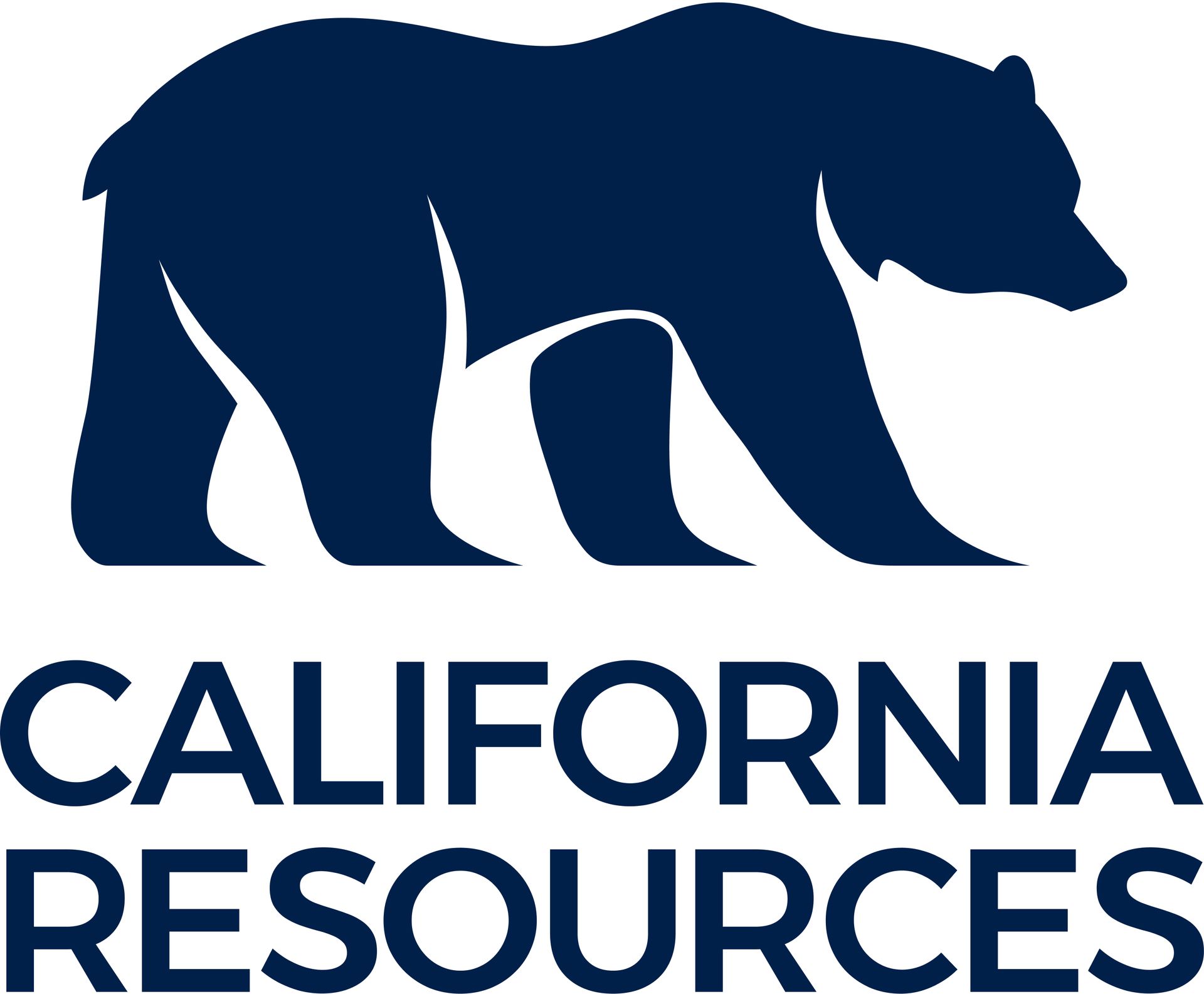 A dark blue silhouette of a bear above the text 