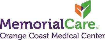 MemorialCare Orange Coast Medical Center logo. Purple text with a green and orange abstract graphic.