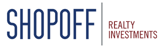 Logo for Shopoff Realty Investments featuring blue text 
