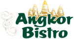 The logo for angkor bistro southeast asian cuisine , sushi and boba.