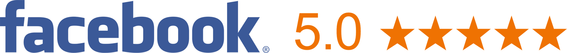Facebook 5.0 rating with orange stars