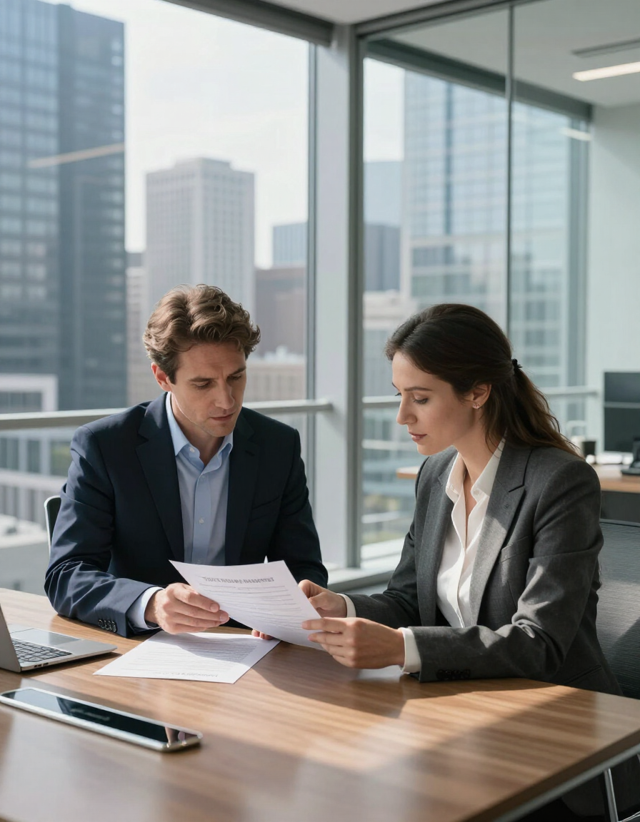 Professional business meeting in a modern office