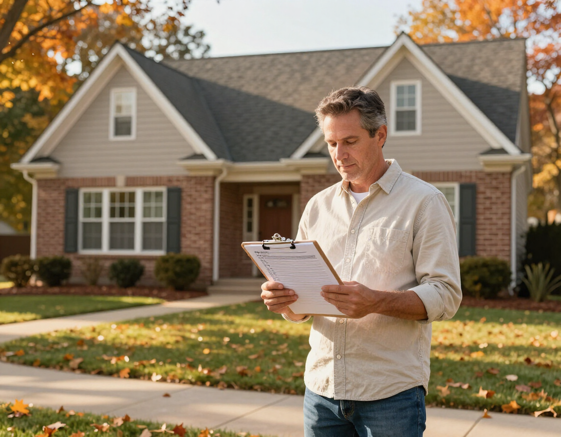 Homeowner with seasonal cleaning checklist