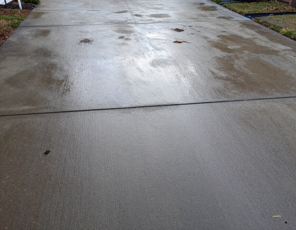 Driveway pressure washing before and after Winston-Salem NC