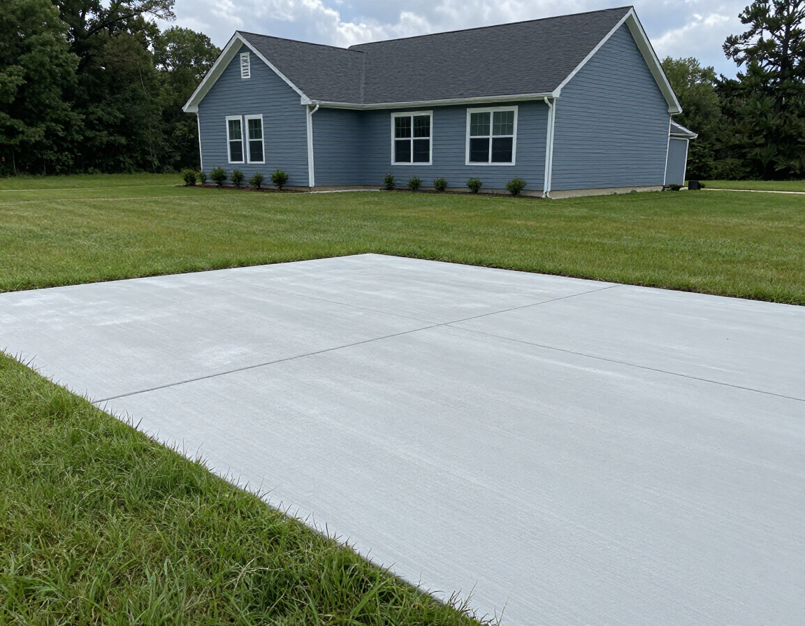 Concrete patio pressure wash before and after Clemmons
